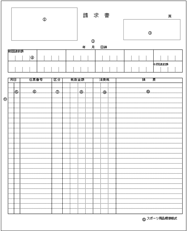 標準様式請求書 | 標準コードデータ | 資料一覧 | スポーツ用品情報システム研究会-SKEN.NET