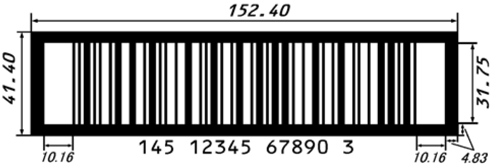 ITF印刷のサイズ